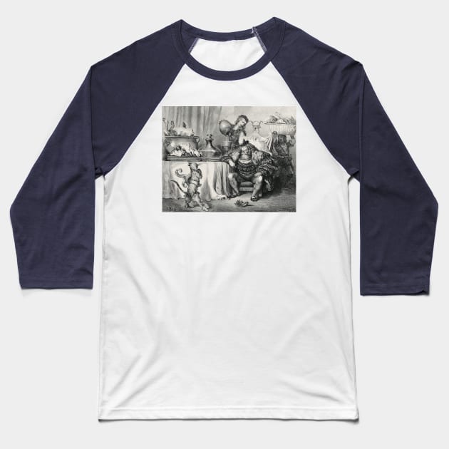 Puss in Boots at the Ogre's Castle - Gustave Dore Baseball T-Shirt by forgottenbeauty